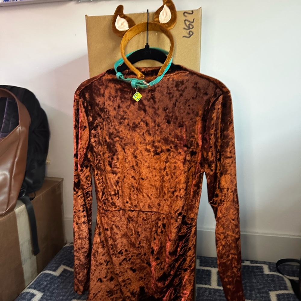 Brown Velvet Long-Sleeve Dress - Scooby Doo Costume